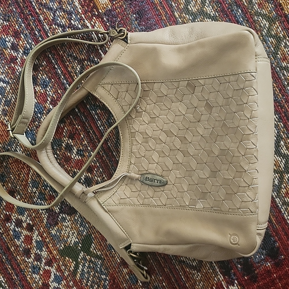 Born Leather Woven Crossbody